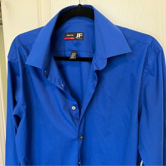 Royal sapphire cobalt blue oversized classic  boyfriend button up down shirt - Picture 9 of 12